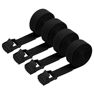 Image de Sangle Arrimage,Sangles D&#039;arrimage,4 Pièces a Cliquet,Sangle de Serrage 2,5cm x3m,Sangle D&#039;arrimage,Sangles D&#039;arrimage Voiture pour Moto,Planche Surf,Bagages