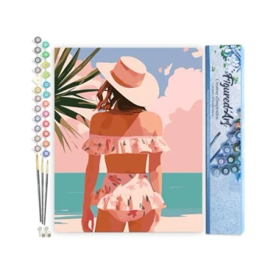 Image de Figured&#039;Art Peinture par Numéro Adulte Beauté estivale Activité Manuelle Kit de Loisir Créatif DIY d&#039;Art Complet 40x50cm sans châssis en bois