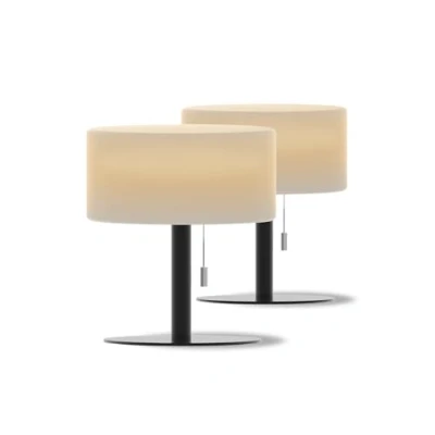 Image de CALEX Cascia Lot de 2 lampes table rechargeables sans fil à intensité variable Lumière blanche chaude et RVB Batterie étanche pour jardin, chambre coucher, éclairage d&#039;ambiance Noir