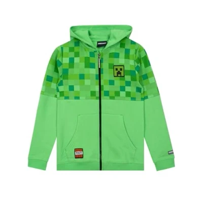 Image de Minecraft Hoodie Jeu Sweat Garçon Zippé Ado Vert 7 8 Ans