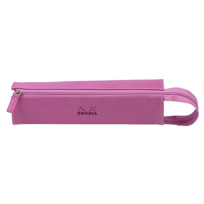Image de RHODIA 319021C Trousse Plumier rama Lilas 23 x 5 cm Ouverture à Plat pour Utilisation en tant que Simili Cuir Rangement Stylos, Crayons, Feutres, Petites Fournitures