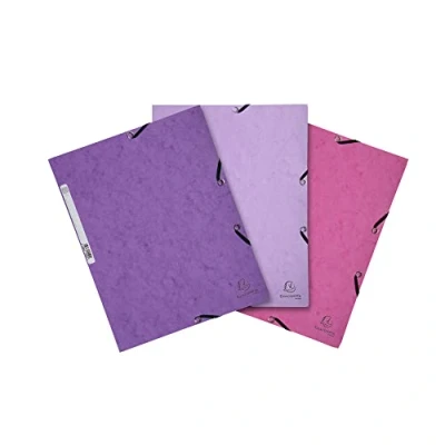 Image de Exacompta Réf. 55571E Carton de 51 chemises à élastiques 3 rabats carte lustrée 400g/m2 dimensions 24 x 32 cm pour documents au format A4 couleurs Orage : gris, gris tourterelle, noir