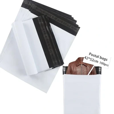 Image de huruirui 100Pièces/42x52cm Enveloppe Plastique Expedition,Emballage colis vinted Plastiques Auto Adhésive Inviolables et Imperméables Sacs d&#039;expédition Pochette envoie Blanc