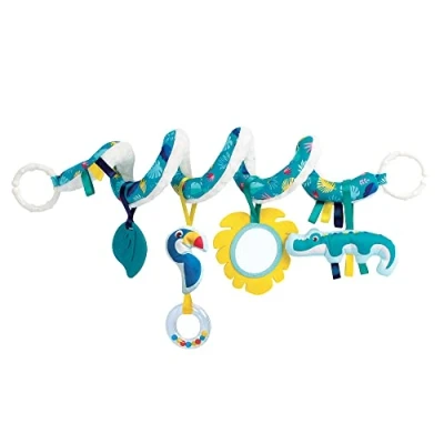 Image de LUDI Spirale D&#039;Activités Croco Jeu D&#039;Éveil Bébé Dès La Naissance Développe Le Toucher, Motricité Fine &amp; Bien Être Pour Siège Auto, Poussette, Cosy, Lit