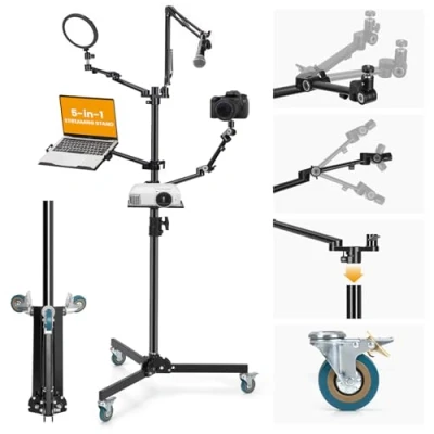 Image de TARION Support de Table pour Appareil Photo: Photo Bureau avec Bras Articulé Camera SLR Flexible Anneau Lumineux, Microphone, Photographie, Vidéo, Titanrig(Set Studio)