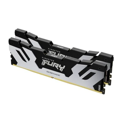 Image de Kingston FURY Renegade DDR5 Argent/Noir XMP 32Go 7600MT/s CL38 DIMM Mémoire pour PC de Gamer (Kit 2 ) KF576C38RSK2 32