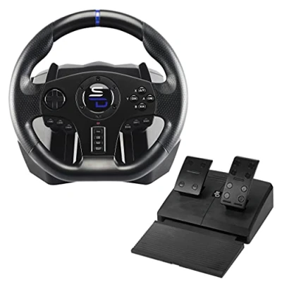 Image de Superdrive Volant De Course Sv750 Avec Pédalier, Palettes Vitesses Et Vibrations Xbox Serie X/S, Ps4, One, Switch, Pc (Programmable Pour Tous Les Jeux)