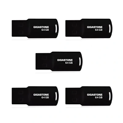 Image de Gigastone Clé USB 64 Go Lot de 5, V70 Série, Rétractable sans Capuchon Conception, Compatible avec Interface 2.0