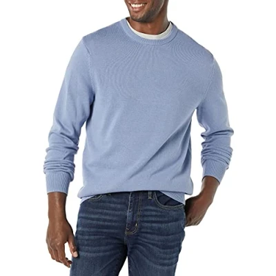 Image de Amazon Essentials Pull à col Rond (Grandes Tailles Disponibles) Homme, Bleu Clair, S