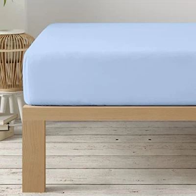 Image de Degrees Home Collection Drap Housse 160X190X33 cm Régable Microfibre de Polyester bróssé CÉLESTE