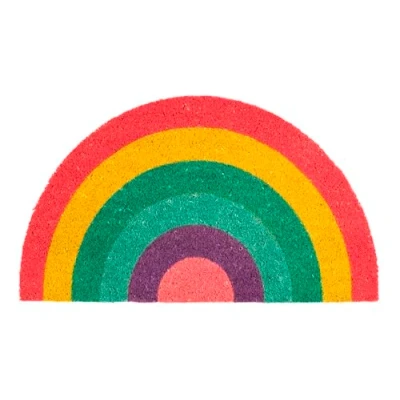 Image de Fisura. Tapis intérieur en Forme d&#039;Arc ciel. Paillasson Original Noix de Coco avec Support antidérapant PVC. Dimensions : 70 x 40 cm. (Arc Ciel, Multicolore)