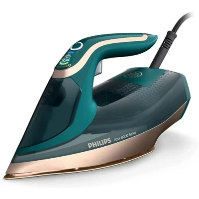 Image de Philips Azur 8000 Series Fer Ã Vapeur 70 g/min De Continue, Effet Pressing Jusqu&#039;à 240 g, 3000 W Puissance, Technologie OptimalTEMP, Vert Opale (DST8030/70)