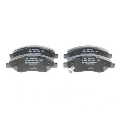 Image de BOSCH 0 986 494 345 Jeu de plaquettes frein Low Metallic avec indicateur d&#039;usure tôle anti bruit OPEL: Corsa D 3/5 portes