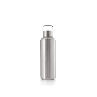 Image de EQUA Timeless Bouteille isotherme à double paroi en acier inoxydable, froide pendant 24 heures ou chaude jusqu&#039;à 12 heures, sans BPA, anti fuite, durable, multifonctionnelle (acier, 600 ml)