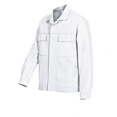 Image de BP Workwear Basic 1485 060 21 Veste de travail Patte à pression dissimulée Coton pur Coupe normale Taille : 98/102 Couleur blanc
