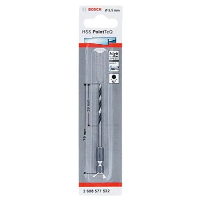 Image de Bosch Professional 1x Foret hexagonal HSS PointTeQ (pour métaux, Ø : 3,5 mm, longueur totale 79 emmanchement de ¼&quot;, accessoires pour visseuse à percussion et perceuse visseuse)