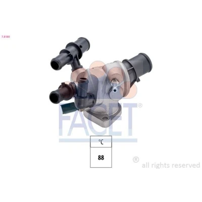 Image de FACET 7.8180 Thermostat d&#039;eau 88 Made in Italy OE Equivalent avec joint d&#039;étanchéite FIAT: Doblo I Cargo, Punto II 3/5 portes
