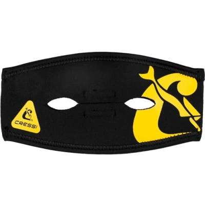 Image de CRESSI Pony Tail Neo Mask Strap Cover Black/Yellow Housse de Sangle en Néoprène pour Masques Plongée et d&#039;Apnée, Noir/Jaune, Taille Unique, Unisexe Adulte
