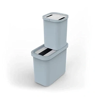 Image de Joseph 30112 Ensemble bac et Poubelle de Recyclage 46 litres GoRecycle, Bleu, L