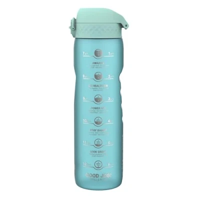 Image de Ion8 Gourde 1 Litre avec Marqueur Heure pour Boire, Anti Fuite, Facile à Ouvrir, Verrouillage Sécurisé, Lavable en Lave vaisselle, Sans BPA, Idéale la Gym, Santé et le Fitness