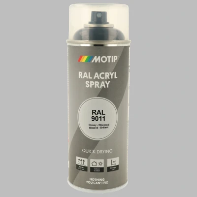 Image de Peinture aérosol RAL 9011 Noir graphite brillant 400ml MOTIP