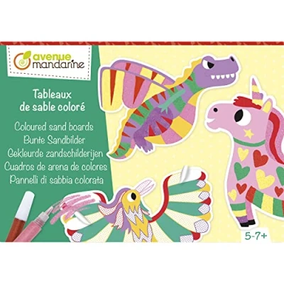 Image de Avenue Mandarine KC137C Boite créative enfant 4 TABLEAUX à Colorer et Suspendre À partir DE 5 Ans SABLE COLORÉ