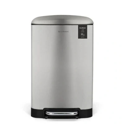 Image de Les Collectors Poubelle de Cuisine à pédale Acier Inox n512, Capacité 20L, Seau Intérieur Amovible, Finition Mat, Résistante, Fermeture couvercle silencieuse...