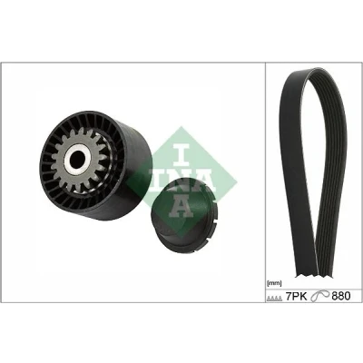 Image de INA 529 0318 10 Jeu de courroies trapézoïdales à nervures Contrôler et changer roue libre alternateur si nécessaire RENAULT: CLIO 3