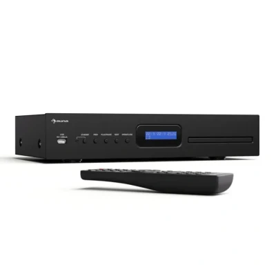 Image de Auna Art22 Lecteur CD Hi FI avec à Fente, Entrée USB, Lecture MP3, Télécommande, Sorties Optiques &amp; Coaxiales 130W Noir