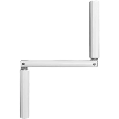 Image de Poignée de Manivelle articulée Tourillon diamètre 11,9 mm Blanc Finition Brillant Aluminium Longueur 140 Goupille invisible Mécanisme Volet Roulant et Store Geiger