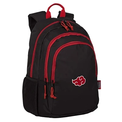 Image de Sac à dos école Naruto Cloud deux poches principales et poche avant latérales compartiment pour ordinateur intérieur doublé adaptables aux chariots 19x31x42 cm Toybags