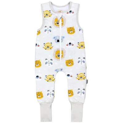 Image de TupTam Gigoteuse Bébé Hiver avec Pieds, certifiée OEKO TEX, 2,5 TOG, Unisexe, Têtes d&#039;animaux orange pied retournable, 92 98