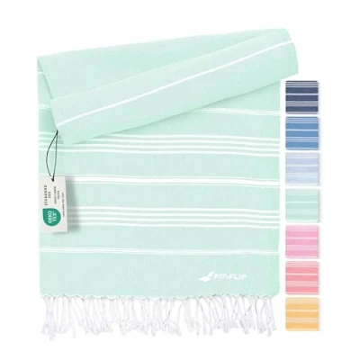 Image de Serviette de Plage hammam Fouta en Coton 100% recyclé Turque à séchage Rapide, fouta, Bain pestemal idéale comme Drap XXL Aqua 200x200cm Sultan