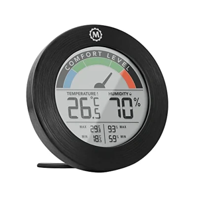 Image de Marathon Austin Thermomètre et hygromètre intérieur sans fil relève la température l’humidité intérieure indicateur de confort enregistrement des min max journée format compact
