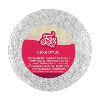 Image de Support à gâteau Rond Drum SILVER (choisir la taille) Ø15CM