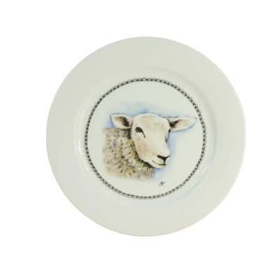 Image de Hofman Assiette petit déjeuner Farm Shop 21cm Sheep One Size Couleur Moins