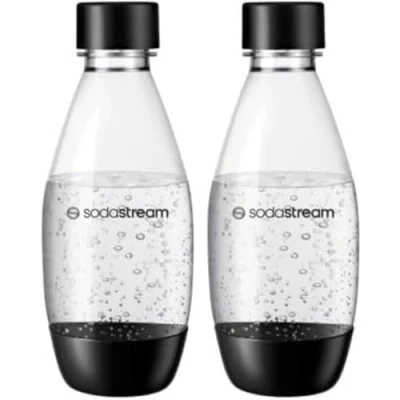 Image de sodastream Fuse Lot de 2 bouteilles d&#039;eau réutilisables 0,5 l pour machines à eau gazeuse Spirit, Terra, Art et Source saveurs x d&#039;eau, noir