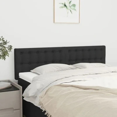 Image de vidaXL 2x Têtes de Lit Meubles Chambre à Coucher Accessoires Simple Cadre Intérieur Noir 346458