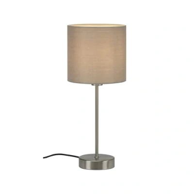 Image de BRILONER Leuchten lampe de table, chevet, bureau, 1x E14, incl. interrupteur à câble, abat jour en tissu, taupe, 160x385 mm (DxH)