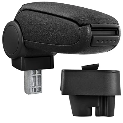 Image de pro.tec Accoudoir Central avec Compartiment rembourré Textile Noir Compatible Peugeot 207 SW CC 2006