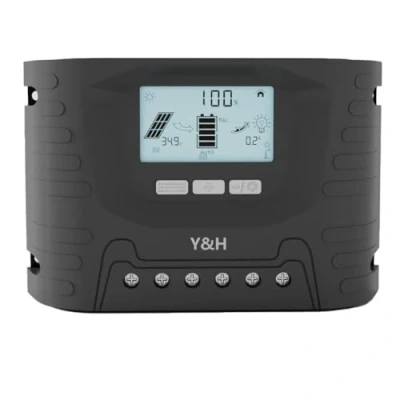 Image de Y&amp;H Régulateur de charge solaire PWM 60A 12V 24V 36V 48V Écran LCD Entrée Dual USB pour plomb acide/lithium