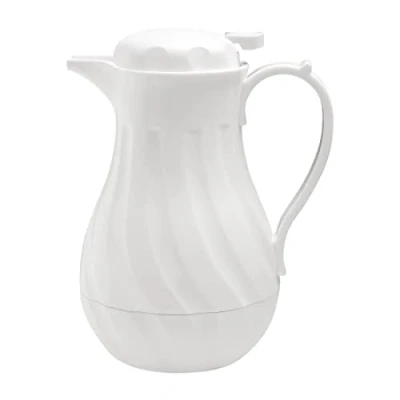 Image de Olympia pichet isotherme torsadé blanc 2 litres, blanc, matériau : ABS, mécanisme à levier pour un versement contrôlé, boissons chaudes et froides, GL971