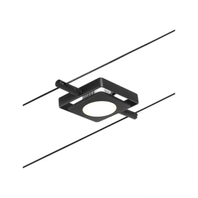 Image de Paulmann 944.25 94425 LED CorDuo Spot MacLED DC avec 1 câble métallique Extensible de 4,5 W Noir Mat, chromé 3000 K