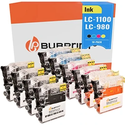 Image de Bubprint 10 Cartouches d&#039;encre Compatible pour Brother LC 1100 980 DCP 145C 195C 165C MFC 250C 490CW 5490CN 5890CN 6490CW
