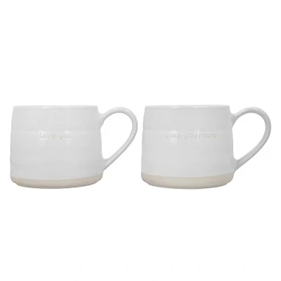 Image de Mikasa Tasses en grès Farmhouse avec message d&#039;amour, 2 pièces pour le thé, café et chocolat chaud, 380ml Emballage cadeau, lavable au lave vaisselle micro ondes
