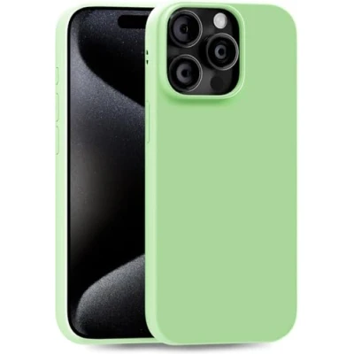 Image de MyGadget Coque pour iPhone 15 Pro Max Case TPU Souple Cover Protection Extra Fine &amp; Légère Étui Coloré Anti Choc et Rayures Vert