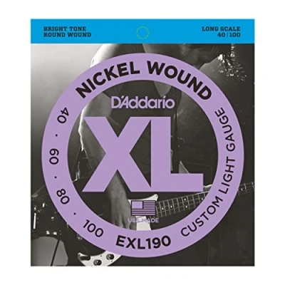 Image de D&#039;Addario Cordes Basse Bass Strings EXL190 Custom Light, 40 100 Échelle Longue