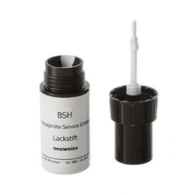Image de Flacon avec stylo Retouche blanc 9 ml pinceau pour meuble machine à laver compatible Bosch Siemens Neff 00310026