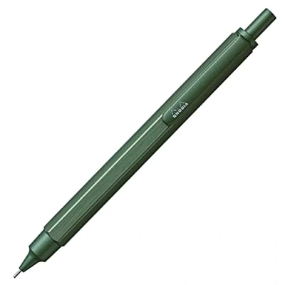 Image de RHODIA 9397C Portemine scRipt Corps Hexagonal en Aluminium Brossé Sauge pour Mines Graphite Standards 0,5 mm, Canon Acier Rétractable, Gomme Sous le Poussoir Collection