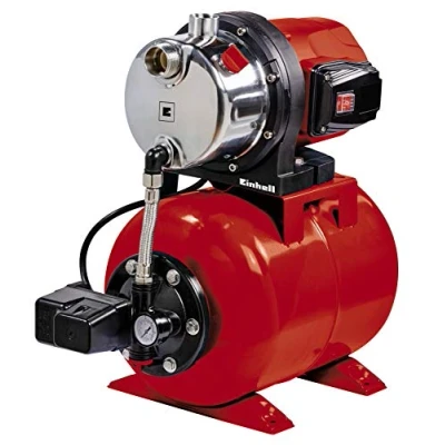 Image de Einhell Hauswasserwerk GC WW 1046 N (1050 W, débit max. 4600 L/h, pression de refoulement 4,8 bar, pressostat, manomètre, réservoir 20 L), acier inoxydable